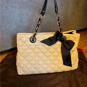 Kate Spade Quilted Straw Tote Bag